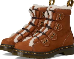 Dr. Martens Flats<1460 Lace To Toe Fur Lined Boots Tan