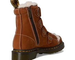 Dr. Martens Flats<1460 Lace To Toe Fur Lined Boots Tan