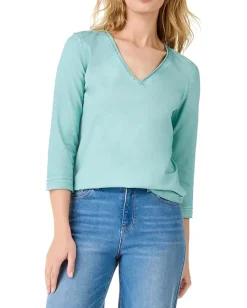 NIC+ZOE 3/4 Sleeve Roll V Tee Coast New