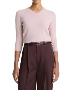 Vince Sweaters<3/4 Sleeve V-neck Sweater Dark Baletto