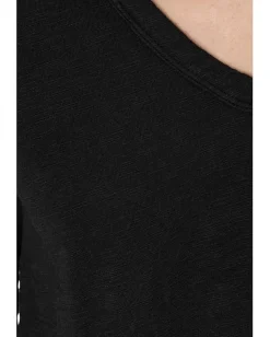 Shirts & Tops|Shirts & Tops|Mod-o-doc 3/4 Sleeve V-Neck Tee with Curved Hem Black1