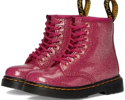 Dr. Martens Kid's Collection 1460 T Fuchsia/Silver/Gold Glitter New