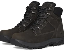 Boots|Dunham 8000 Works 6 in Plain Toe Waterproof Boot Dark Grey Leather