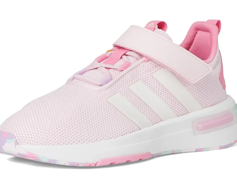 adidas Kids Shoes<Racer TR23 Sneaker (Little Kid/Big Kid) Clear Pink/Zero Metallic/Bliss Pink 1