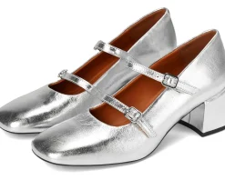 Heels|Heels|Vagabond Shoemakers Adison Leather Mary Jane Pumps Silver