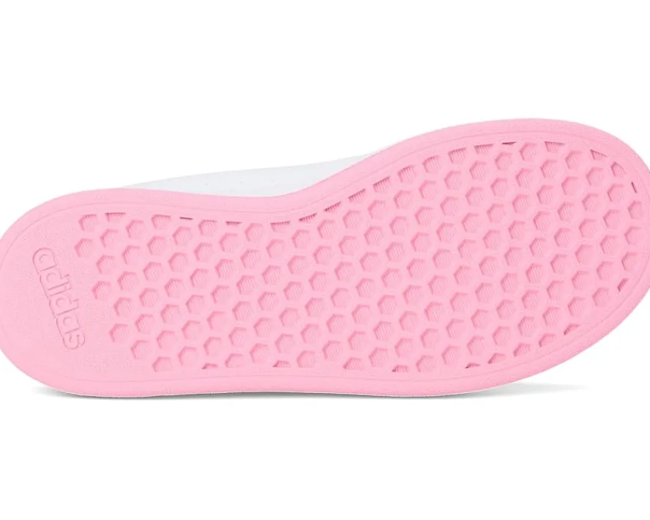 adidas Kids Advantage Base 2.0 Sportswear Shoes (Little Kid) White/Bliss Pink/Semi Lucid Red New