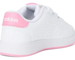 adidas Kids Advantage Base 2.0 Sportswear Shoes (Little Kid) White/Bliss Pink/Semi Lucid Red New