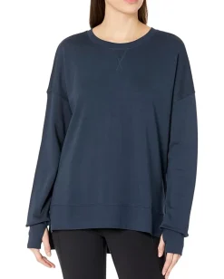 Sweaty Betty Activewear<After Class Longline Sweatshirt Navy Blue