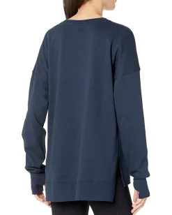 Sweaty Betty Activewear<After Class Longline Sweatshirt Navy Blue