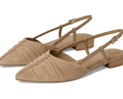 Vince Camuto Flats<Agnes Bunched Toe Slingback Flat Mules Tortilla