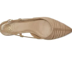 Vince Camuto Flats<Agnes Bunched Toe Slingback Flat Mules Tortilla