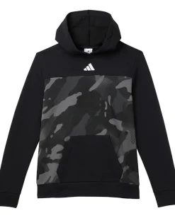 adidas Kids All Over Printcolor Block Halftone Camo Hooded Pullover (Big Kid) Black Adi Outlet
