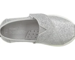 TOMS Kids Alpargata (Infant/Toddler/Little Kid) Silver Iridescent Glimmer Discount