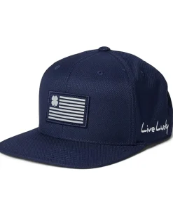 Accessories|Accessories|Black Clover American Blue Flat Brim Adjustable Hat Navy Hat/Silver/Navy Hd American Flag Patch