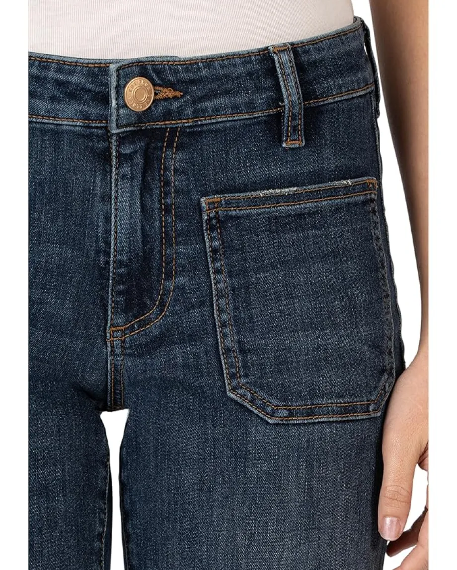 Jeans|KUT from the Kloth Ana Petite Flare With Patch Pockets Reg Hem Deductive