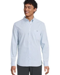 Vineyard Vines Anegada Gingham Perfect Wash Poplin Shirt Jake Blue New