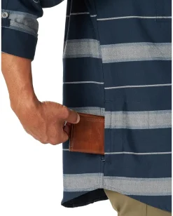 Wrangler ATG Recycled Flannel Shirt Dark Sapphire Clearance