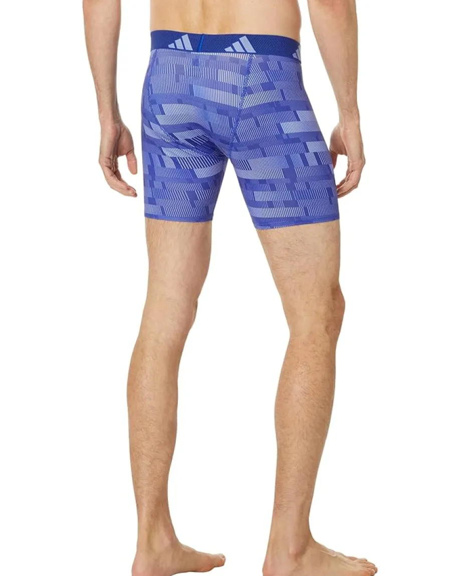 adidas Activewear<Athletic Fit Microfiber Boxer Brief Underwear 1-Pack Haste Blue Spark Blue Fusion Semi Lucid Blue/Semi Lucid Blue/Blu