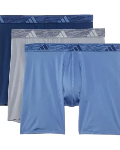 adidas Activewear<Athletic Fit Microfiber Boxer Brief Underwear 3-Pack Collegiate Navy/Grey/Crew Blue