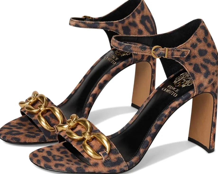 Vince Camuto Aurelia Chain Link High Heel Sandals Camel New