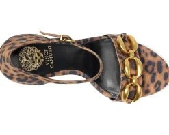 Vince Camuto Aurelia Chain Link High Heel Sandals Camel New