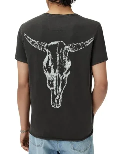 Activewear|T-Shirts|John Varvatos Badland Skull Tee KG6979F25 Charcoal