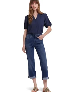 Jeans|NYDJ Bailey Relaxed Straight Crop Jeans in Asturia Shore