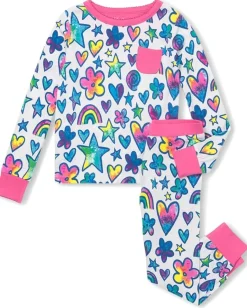 Clothing|Clothing|Hatley Kids Bamboo Pajama Set (Toddler/Little Kid/Big Kid) Watercolour Doodles