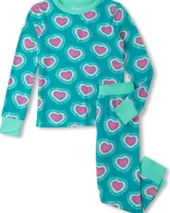 Clothing|Clothing|Hatley Kids Bamboo Pajama Set (Toddler/Little Kid/Big Kid) Glowing Hearts