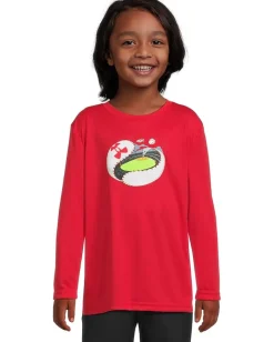 Under Armour Kids Clothing<Baseball Unravel Tech Long Sleeve (Little Kid) Red