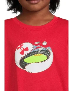 Under Armour Kids Clothing<Baseball Unravel Tech Long Sleeve (Little Kid) Red