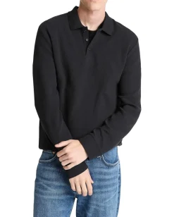 Vince Activewear<Basket Weave Long Sleeve Polo Coastal