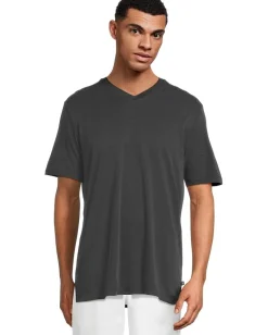 Activewear|T-Shirts|Tommy Bahama Bay Stripe V-neck Coal
