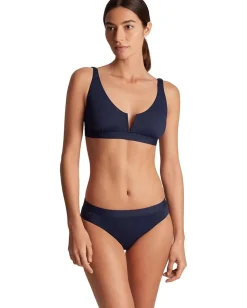 Swimwear|Swimsuits & Cover-Ups|Lauren Ralph Lauren Beach Club Solid Band Hipster Bottom Dark Navy