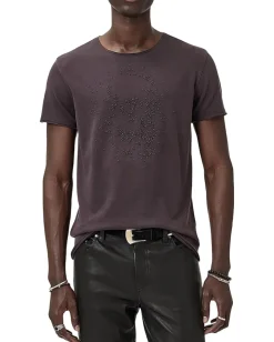 Activewear|T-Shirts|John Varvatos Beaded Skull Tee KG7081W25 Oxblood