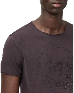 Activewear|T-Shirts|John Varvatos Beaded Skull Tee KG7081W25 Oxblood