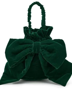 Free People Belle Velvet Bow Bag Emerald Sale