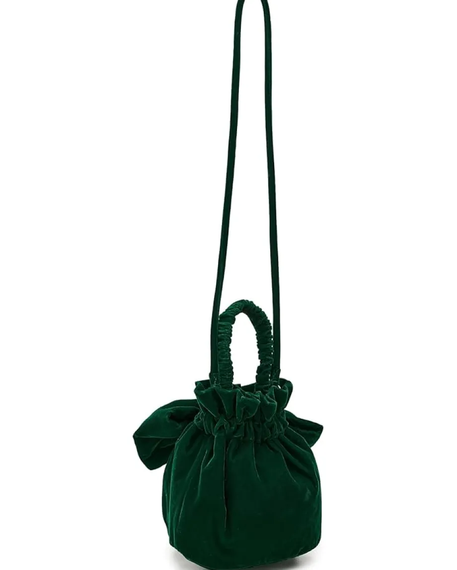 Free People Belle Velvet Bow Bag Emerald Sale