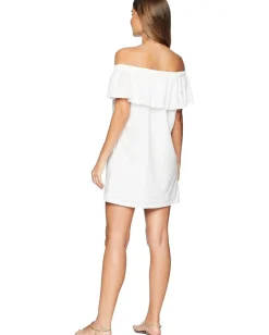 Lucky Brand Swimwear|Swimsuits & Cover-Ups<Belle-Air Off the Shoulder Ruffle Dress Cover-Up White