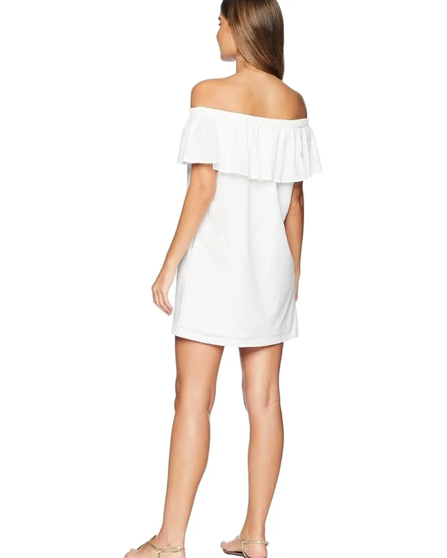 Lucky Brand Swimwear|Swimsuits & Cover-Ups<Belle-Air Off the Shoulder Ruffle Dress Cover-Up White