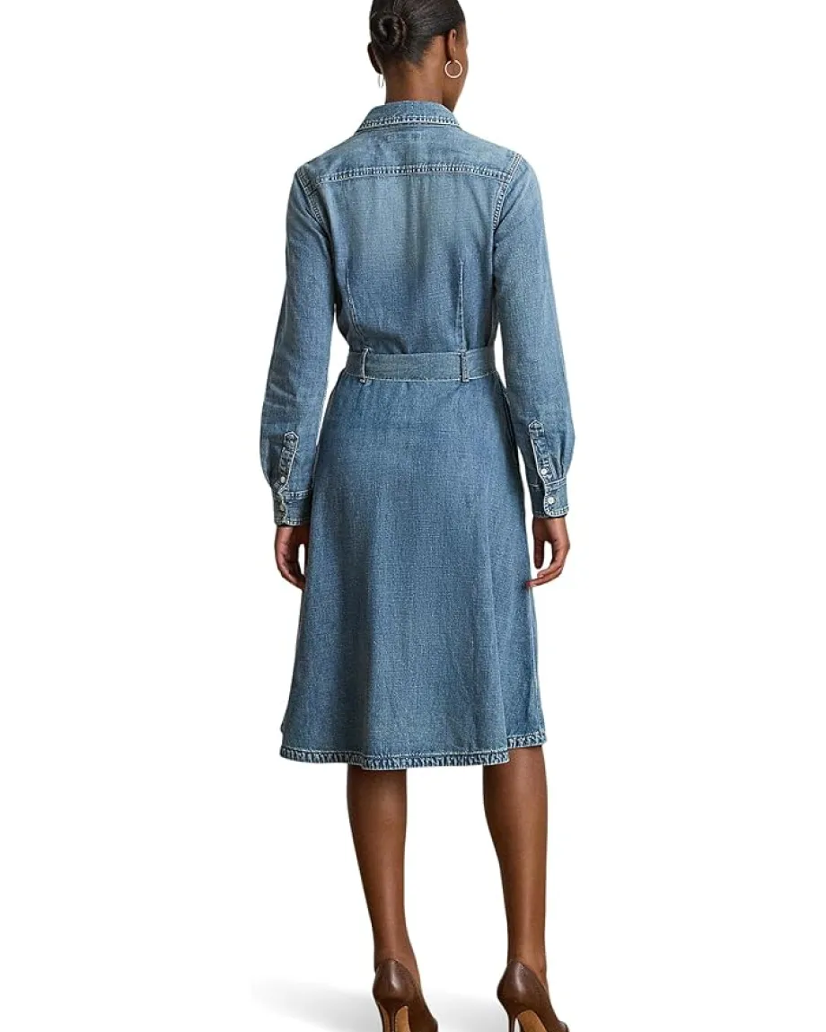 Dresses|Dresses|Lauren Ralph Lauren Belted Denim Shirtdress Odwin Wash