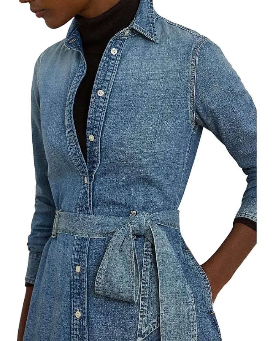 Dresses|Dresses|Lauren Ralph Lauren Belted Denim Shirtdress Odwin Wash