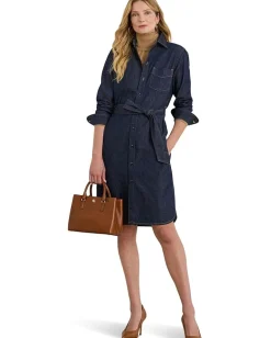 Dresses|Dresses|Lauren Ralph Lauren Belted Denim Shirtdress Pure Rinse Wash