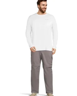 Activewear|Columbia Big & Tall Terminal Tackle PFG Fish Flag™ Long Sleeve Shirt White/Collegiate Navy