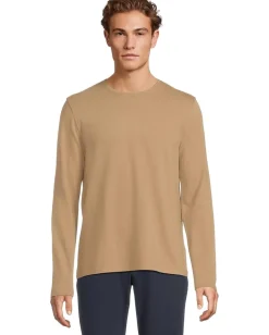 Vince Birdseye Long Sleeve Crew British Khaki/Med Grey Online