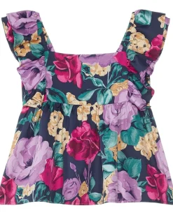 Clothing|Janie and Jack Bold Floral Blouse (Toddler/Little Kid/Big Kid) Multicolor