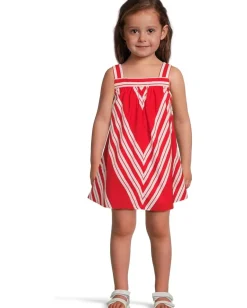 Janie and Jack Bold Stripe Dress (Toddler/Little Kids/Big Kids) Red Outlet