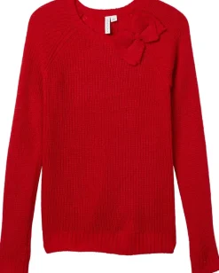 Clothing|Janie and Jack Bow Shoulder Sweater (Toddler/Little Kids/Big Kids) Red
