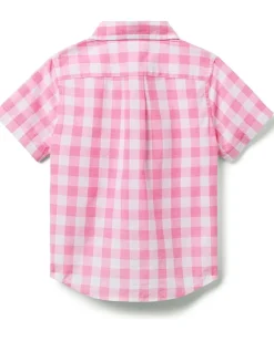Janie and Jack Boys Gingham Top (Toddler/Little Kid/Big Kid) Pink Outlet