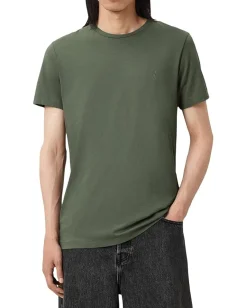 AllSaints Activewear|T-Shirts<Brace Short Sleeve Crew Beetle Green